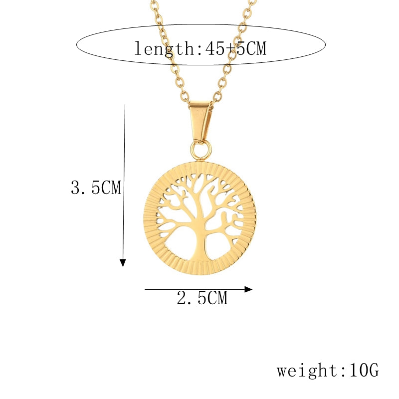 Basic Tree Basketball Tennis Racket Stainless Steel Plating Gold Plated Pendant Necklace