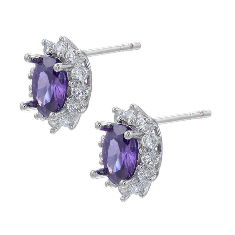 1 Pair Elegant Luxurious Shiny Solid Color Copper Plating Inlay Inlaid Zircon Zircon 18k Gold Plated Ear Studs