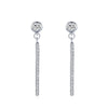 1 Pair Lady Solid Color Sterling Silver Plating Inlay Zircon Rhodium Plated Ear Studs