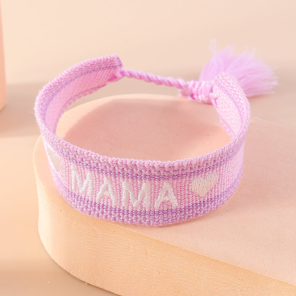 Mama Modern Style Letter Fabric Wholesale Bracelets