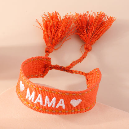 Mama Modern Style Letter Fabric Wholesale Bracelets