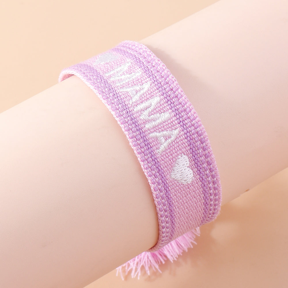 Mama Modern Style Letter Fabric Wholesale Bracelets