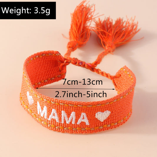 Mama Modern Style Letter Fabric Wholesale Bracelets