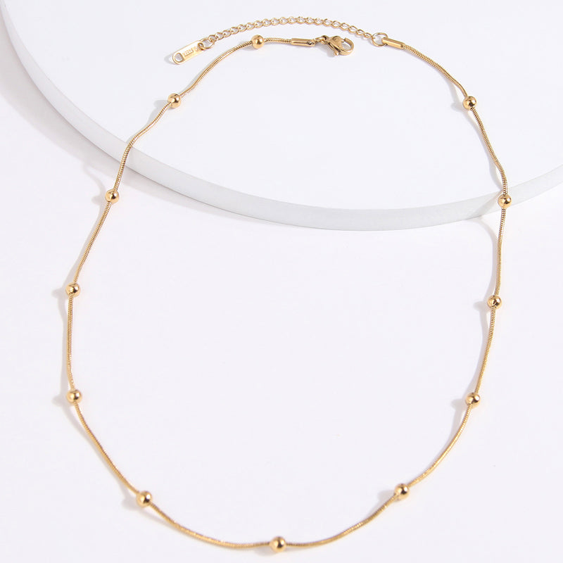 Simple Style Solid Color Stainless Steel Necklace