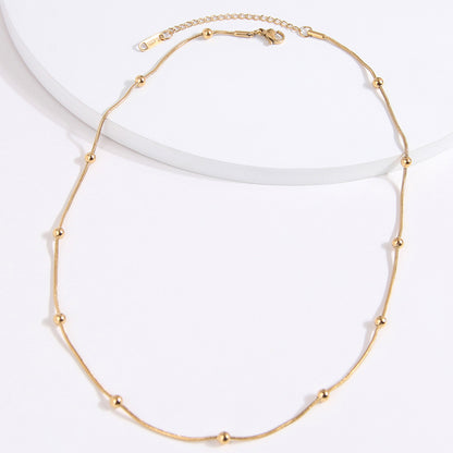 Simple Style Solid Color Stainless Steel Necklace In Bulk