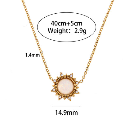 Wholesale Vintage Style Simple Style Classic Style Round Stainless Steel 18k Gold Plated Bracelets Earrings Necklace