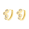 1 Pair Elegant Shiny Round Square Trapezoid Copper Plating Inlay Zircon Gold Plated Hoop Earrings