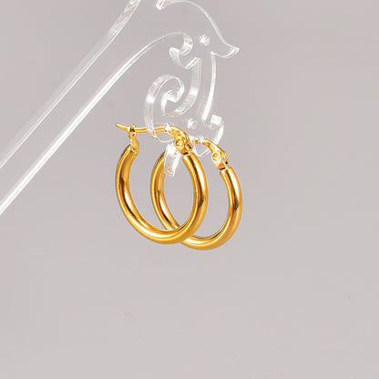 Gooddiy Simple Round Titanium Steel Hoop Earrings Wholesale Jewelry