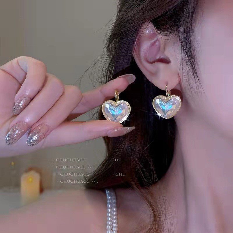 Simple Style Heart Shape Alloy Plating Women's Ear Studs