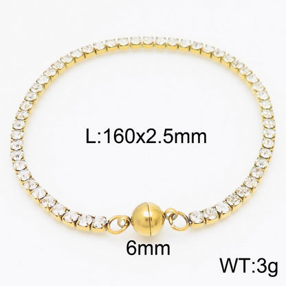 Glam Geometric Titanium Steel Plating Inlay Zircon Bracelets