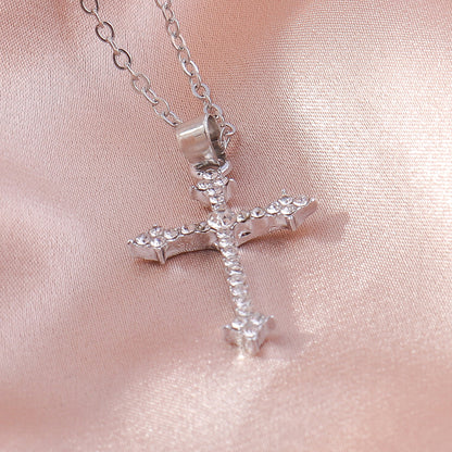 Wholesale Jewelry Casual Modern Style Cross Alloy Rhinestones Pendant Necklace