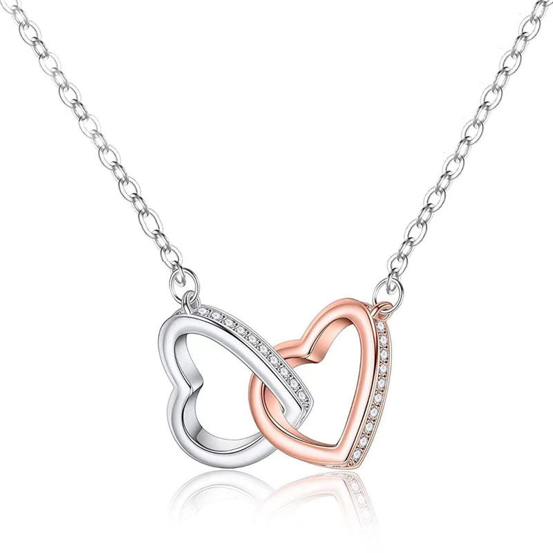 Mama Heart Shape Alloy Copper Zircon Necklace In Bulk