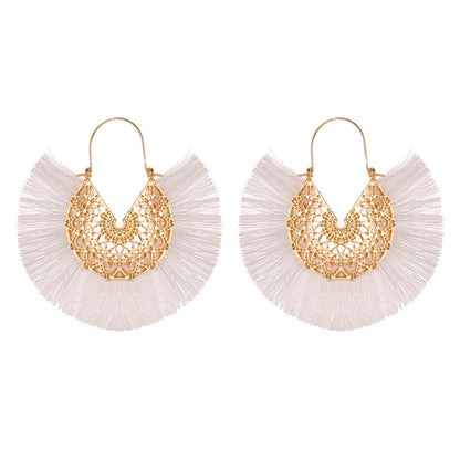 1 Pair Bohemian Sector Plating Metal Alloy Drop Earrings