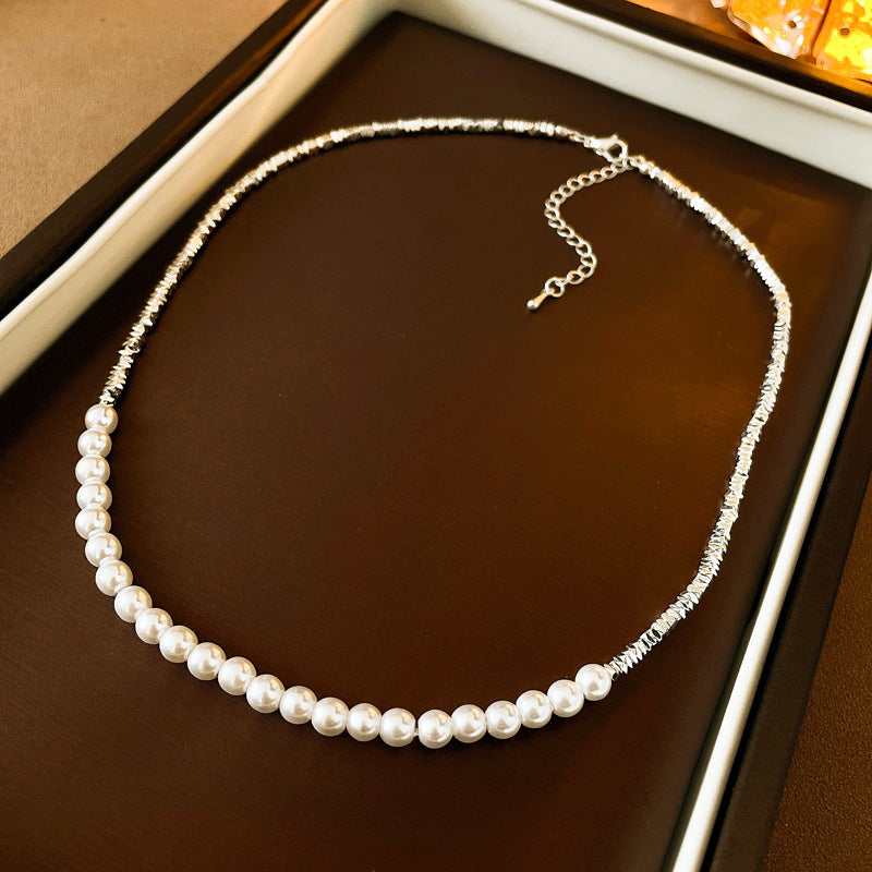 Simple Style Irregular Square Heart Shape Imitation Pearl Natural Stone Metal Inlay Rhinestones Women's Bracelets Necklace