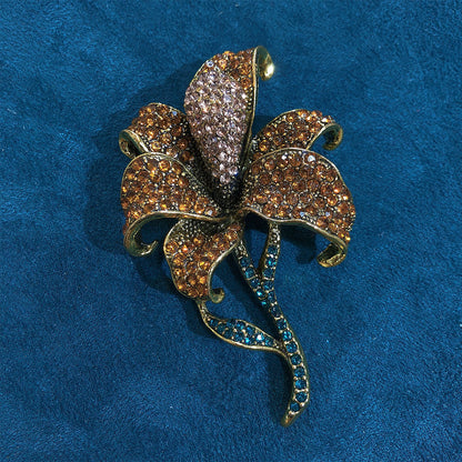 Simple Style Flower Alloy Inlay Rhinestones Women'S Brooches