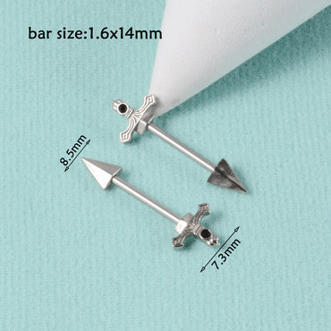 1 Pair Simple Style Moon Stainless Steel Polishing Inlay Zircon Nipple Ring Adhesive Nail