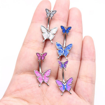 Novelty Butterfly Alloy Plating White Gold Plated Belly Ring