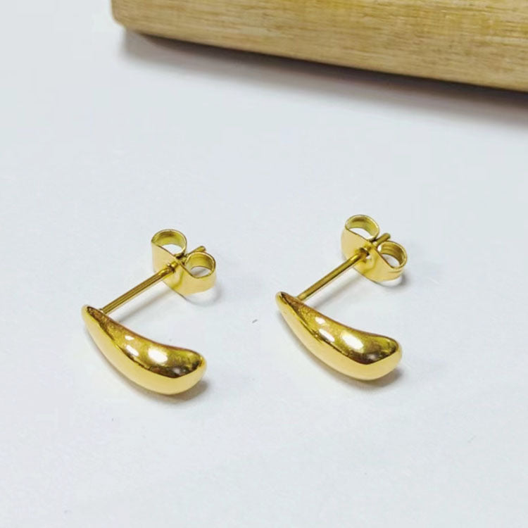 1 Pair Simple Style Geometric Titanium Steel Plating 18k Gold Plated Ear Studs