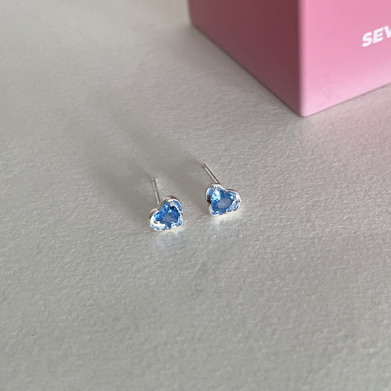 1 Pair Simple Style Heart Shape Plating Inlay Copper Zircon Ear Studs