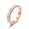 Simple Style Circle Stainless Steel Inlay Zircon Rings