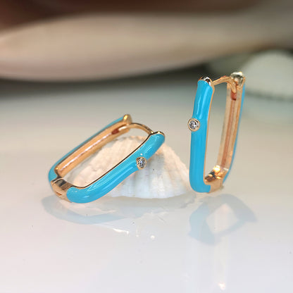 1 Pair Ins Style U Shape Copper Plating Inlay Zircon Gold Plated Silver Plated Hoop Earrings