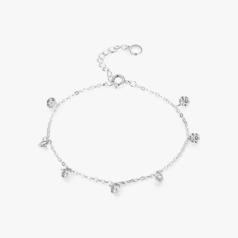 Glam Artistic Round Sterling Silver Plating Rhodium Plated Bracelets