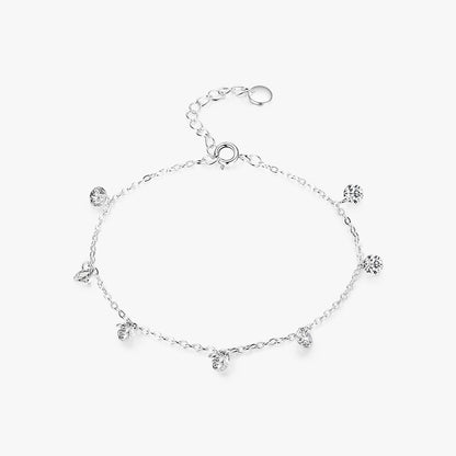 Glam Artistic Round Sterling Silver Plating Rhodium Plated Bracelets