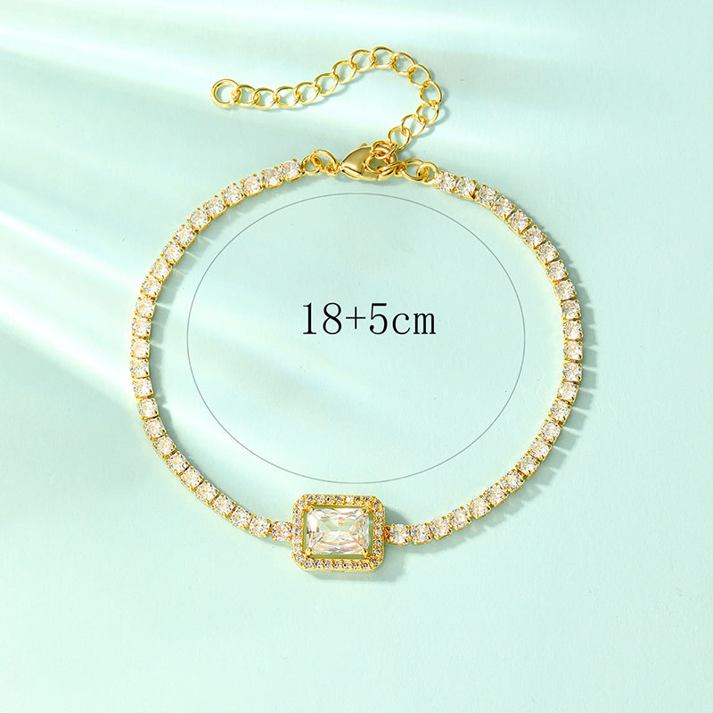 Glam Simple Style Shiny Flower Copper 18k Gold Plated Zircon Bracelets In Bulk