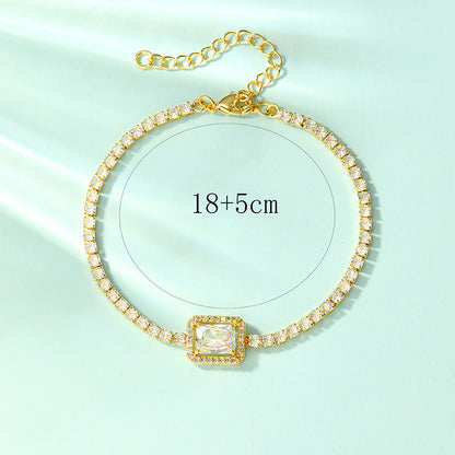 Glam Simple Style Shiny Flower Copper 18k Gold Plated Zircon Bracelets In Bulk