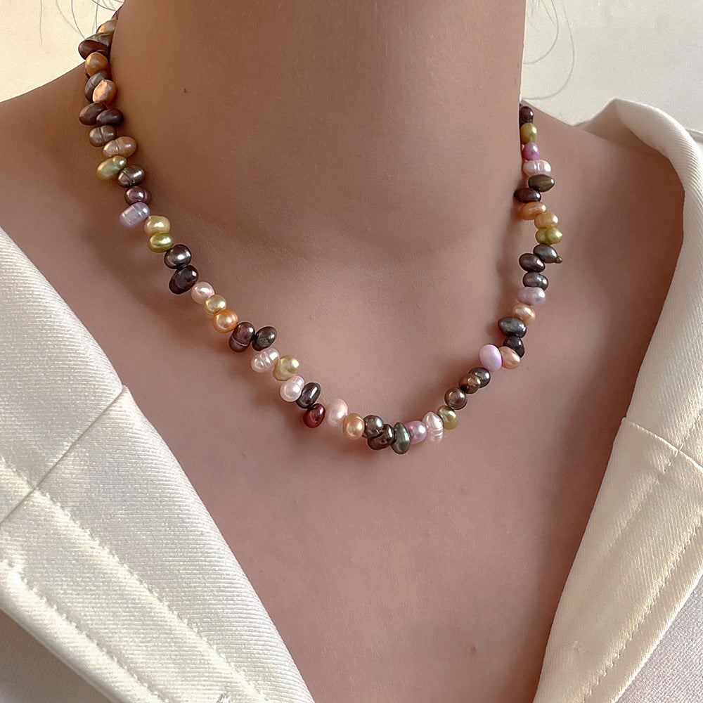 Wholesale Glam Irregular Freshwater Pearl Copper Necklace