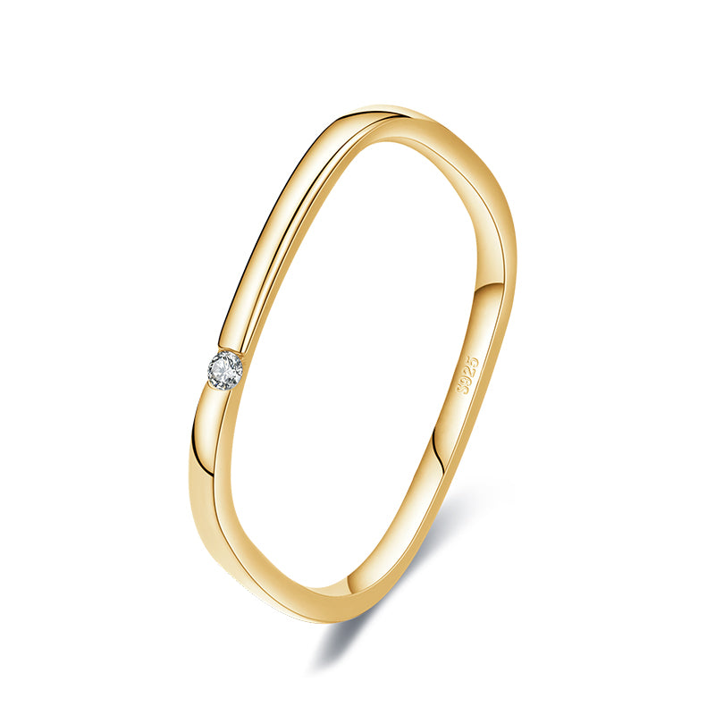 Simple Style Solid Color Sterling Silver Plating Inlay Zircon 14k Gold Plated Rhodium Plated Rings