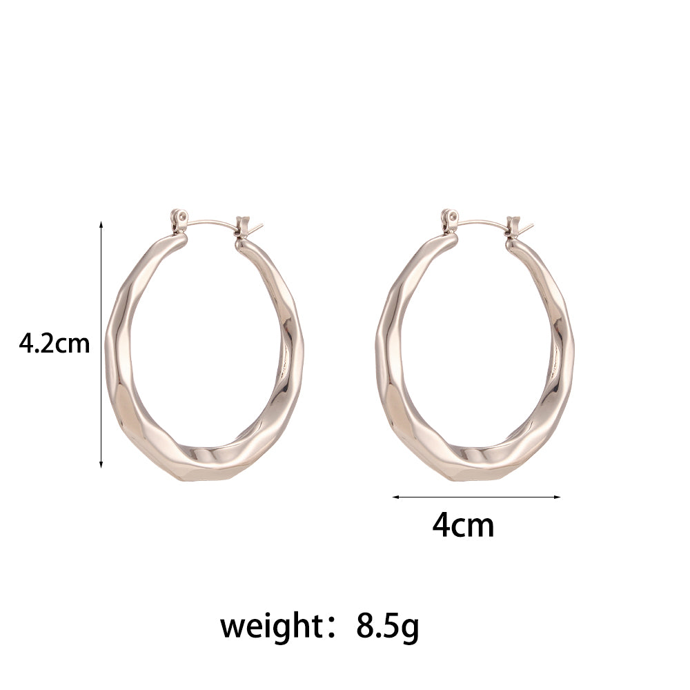 1 Pair Simple Style Round Solid Color Stainless Steel Earrings