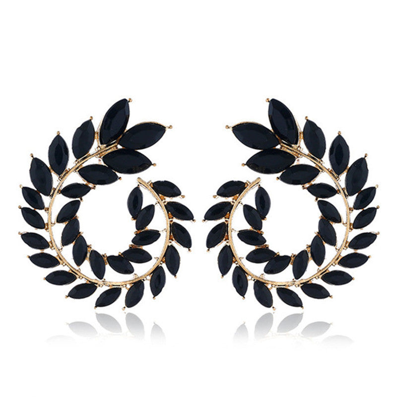 1 Pair Ethnic Style Water Droplets Inlay Alloy Rhinestones Ear Studs