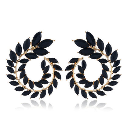 1 Pair Ethnic Style Water Droplets Inlay Alloy Rhinestones Ear Studs