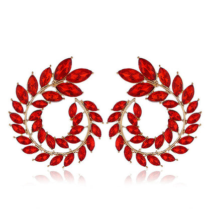 1 Pair Ethnic Style Water Droplets Inlay Alloy Rhinestones Ear Studs