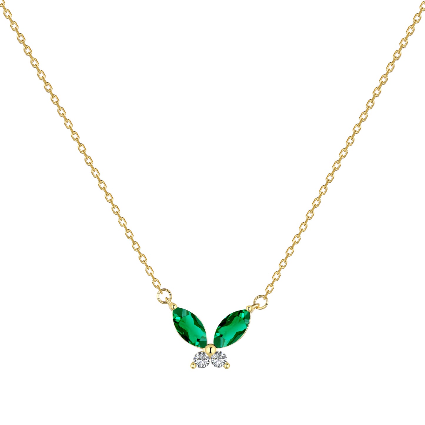 Sweet Simple Style Butterfly Sterling Silver Plating Inlay Zircon Necklace