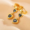 1 Pair Simple Style Heart Shape Copper Inlay Zircon Drop Earrings