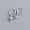 1 Pair Casual Star Sterling Silver Inlay Rhinestones Drop Earrings