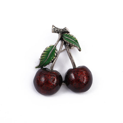 Elegant Cute Cherry Alloy Inlay Rhinestones Women'S Brooches