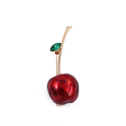 Elegant Cute Cherry Alloy Inlay Rhinestones Women'S Brooches