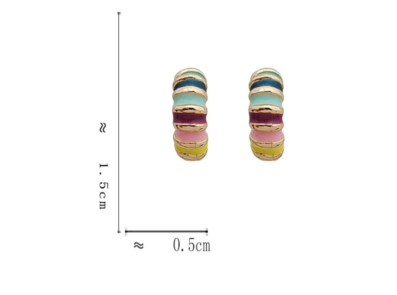 1 Pair Simple Style C Shape Enamel Plating Alloy Ear Studs