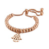 Elegant Palm Stainless Steel Beaded 18k Gold Plated Bracelets