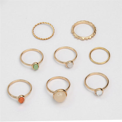 Retro Punk Tortoise Round Snake Alloy Plating Hollow Out Inlay Artificial Gemstones Opal Gold Plated Silver Plated Women's Open Ring Rings