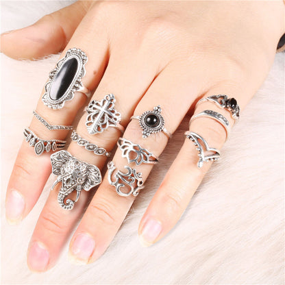 Retro Punk Tortoise Round Snake Alloy Plating Hollow Out Inlay Artificial Gemstones Opal Gold Plated Silver Plated Women's Open Ring Rings