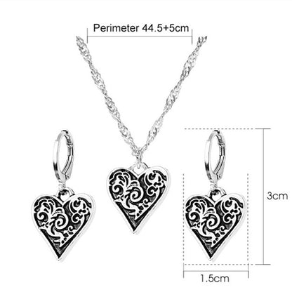 Luxurious Lady Shiny Heart Shape Copper Inlay Rhinestones Pearl Zircon 18k Gold Plated Women's Earrings Necklace