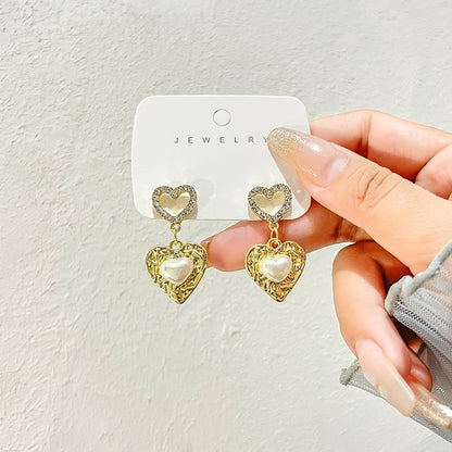 1 Pair Fashion C Shape Square Heart Shape Alloy Earrings