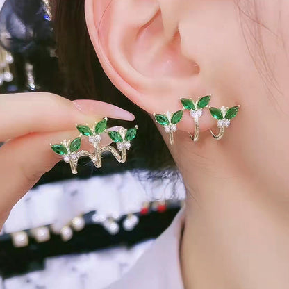 Sweet Butterfly Alloy Inlay Rhinestones Women's Ear Studs