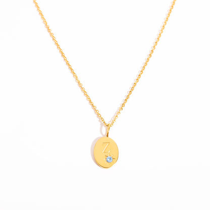 Casual Simple Style Letter Titanium Steel Plating Inlay Zircon 18k Gold Plated Pendant Necklace