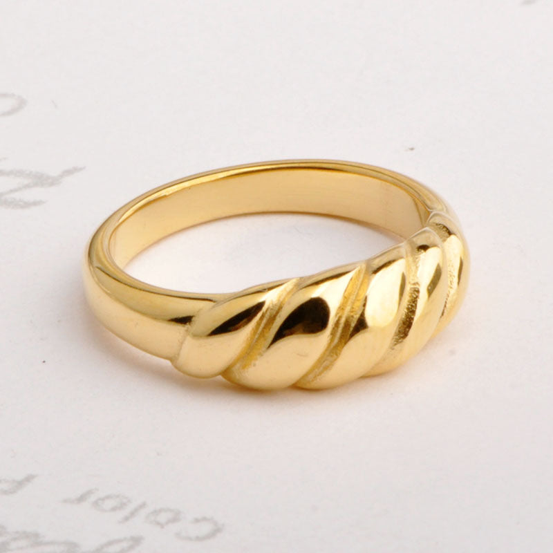 Simple Style Waves Titanium Steel Rings