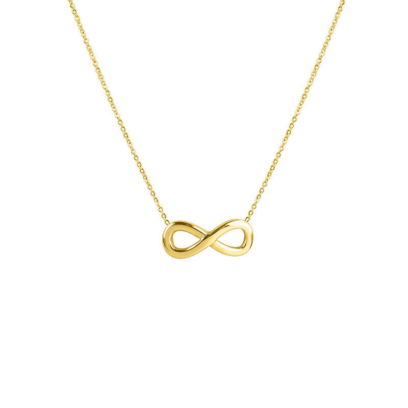 Basic Infinity Titanium Steel Plating Pendant Necklace